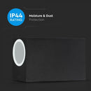 V-TAC Fassaadi valgusti raam 2xGU10 LED-pirnidega (pirnid ei kuulu komplekti), must, IP44