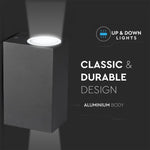 V-TAC Facade lamp frame with 2xGU10 LED bulbs (bulbs not included), black, IP44
