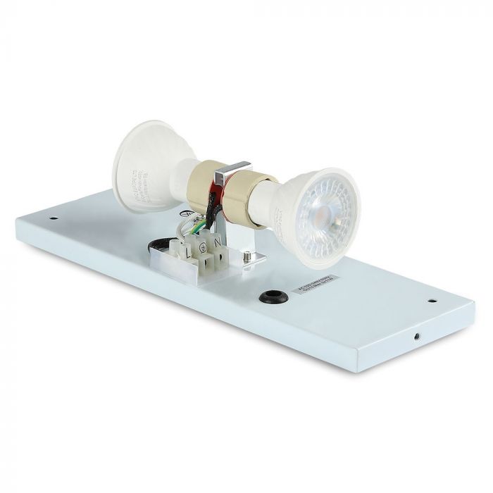 V-TAC Facade lampram med 2xGU10 LED-lampor (glödlampor ingår ej), svart, IP44