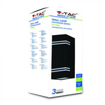 V-TAC Facade lampram med 2xGU10 LED-lampor (glödlampor ingår ej), svart, IP44
