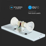 V-TAC Facade lampram med 2xGU10 LED-lampor (glödlampor ingår ej), svart, IP44