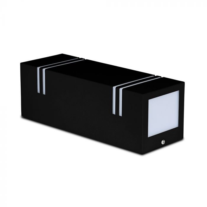 V-TAC Facade lampram med 2xGU10 LED-lampor (glödlampor ingår ej), svart, IP44