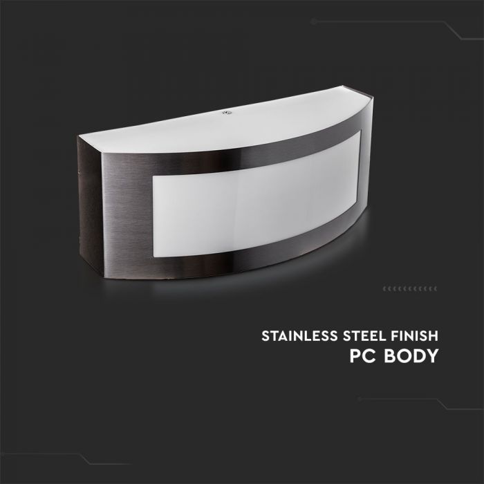 V-TAC Fasādes lampas karkass ar 2xE27 LED spuldzēm (spuldzes nav iekļautas), melns, IP44