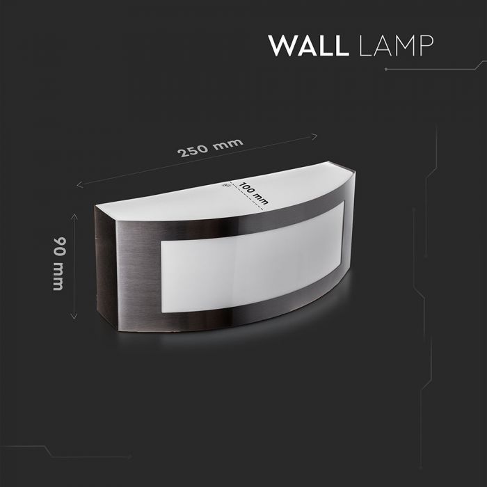 V-TAC Facade lamp frame with 2xE27 LED bulbs (bulbs not included), black, IP44