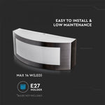 V-TAC Facade lamp frame with 2xE27 LED bulbs (bulbs not included), black, IP44