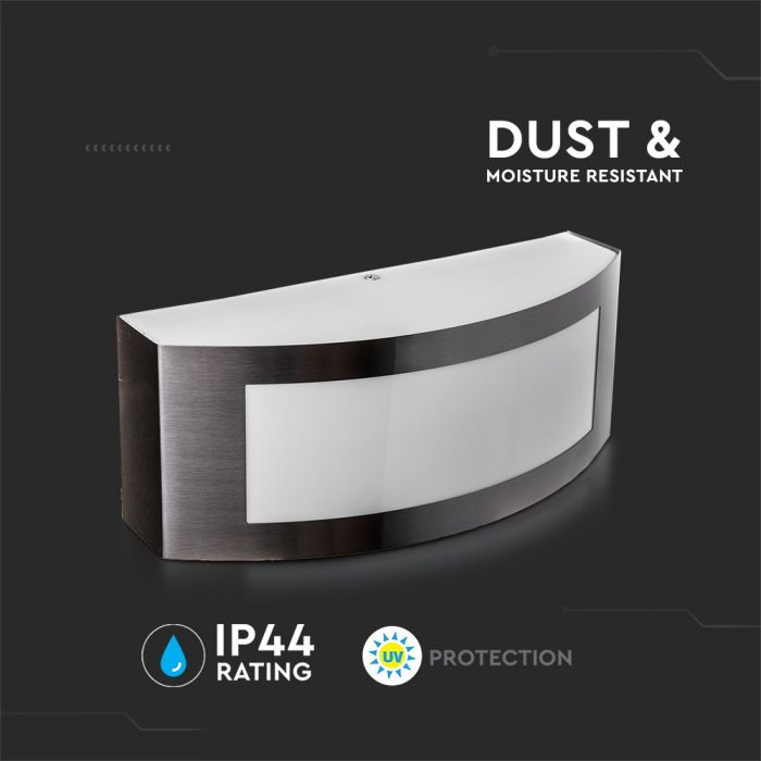 V-TAC Fasādes lampas karkass ar 2xE27 LED spuldzēm (spuldzes nav iekļautas), melns, IP44