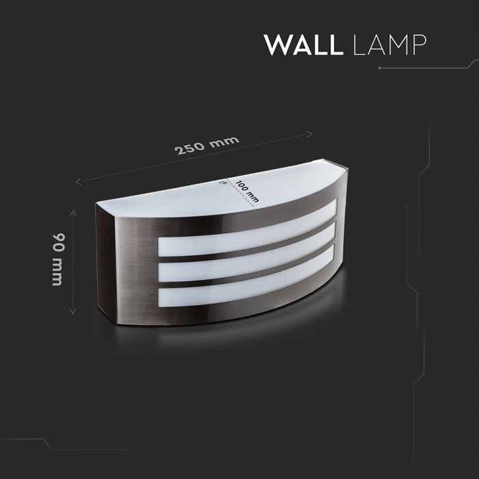 V-TAC Facade lamp frame with 2xE27 LED bulbs (bulbs not included), black, IP44