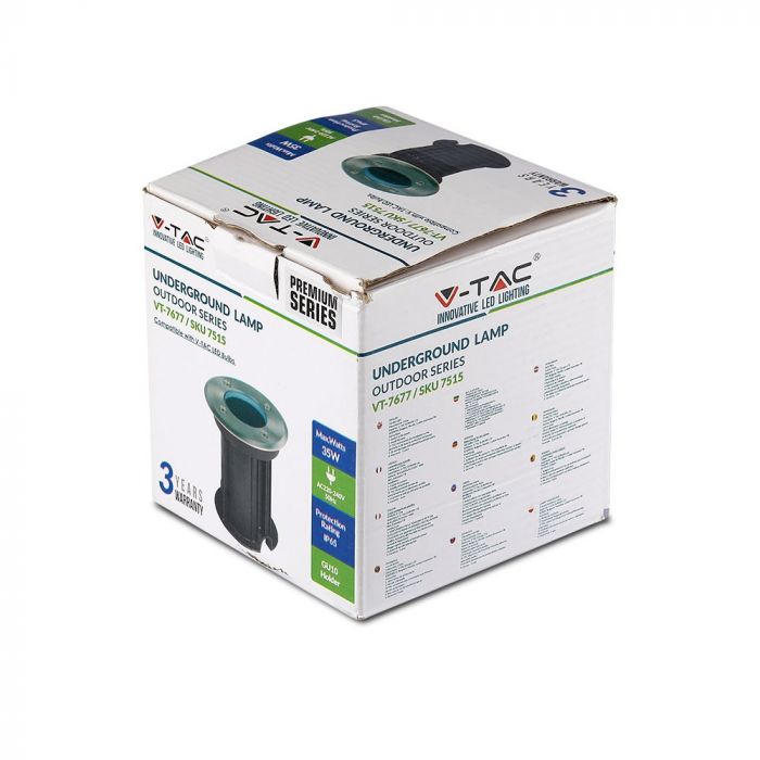 V-TAC Underram med 1xGU10 LED-lampa (glödlampa ingår ej), svart, IP65