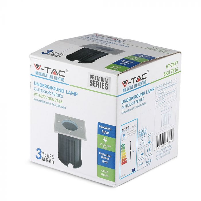 V-TAC Underram med 1xGU10 LED-lampa (glödlampa ingår ej), svart, IP65