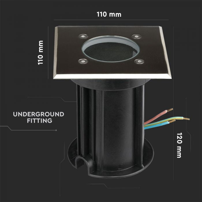 V-TAC Underram med 1xGU10 LED-lampa (glödlampa ingår ej), svart, IP65