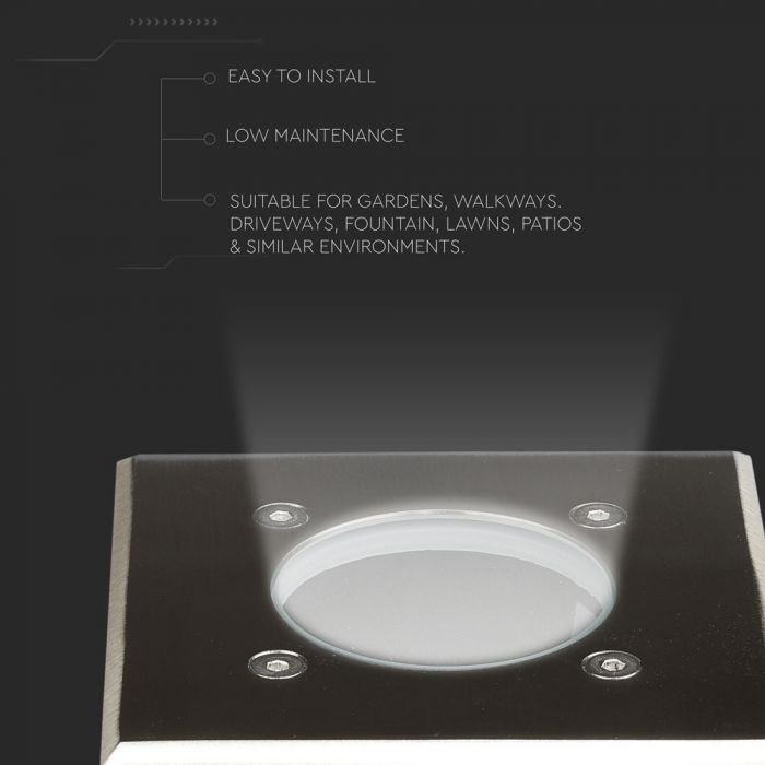 V-TAC Underram med 1xGU10 LED-lampa (glödlampa ingår ej), svart, IP65