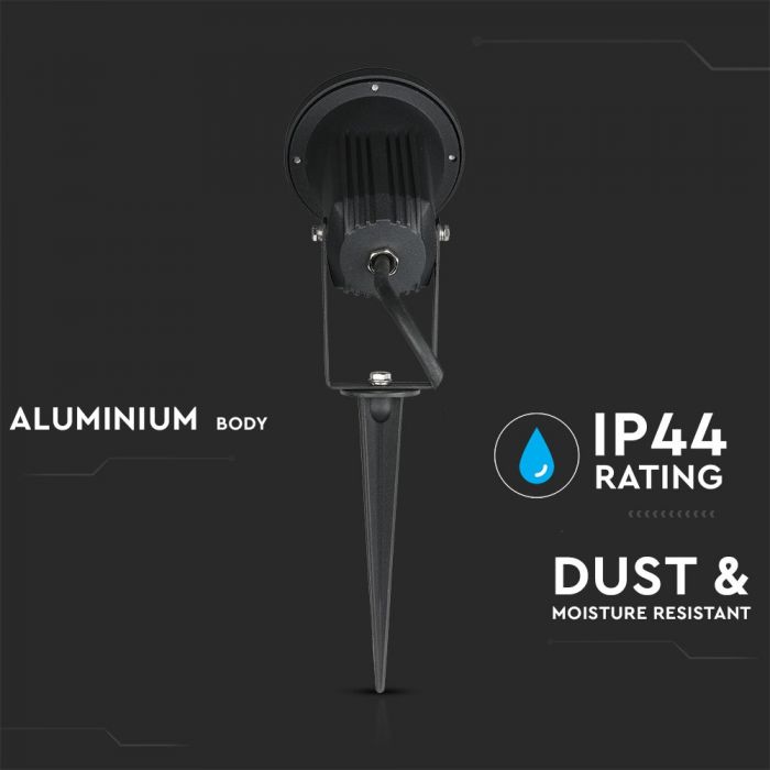 V-TAC Ground-mounted frame with 1xGU10 LED bulb (bulb not included), black, IP65