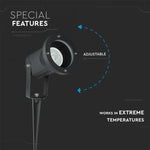 V-TAC Ground-mounted frame with 1xGU10 LED bulb (bulb not included), black, IP65