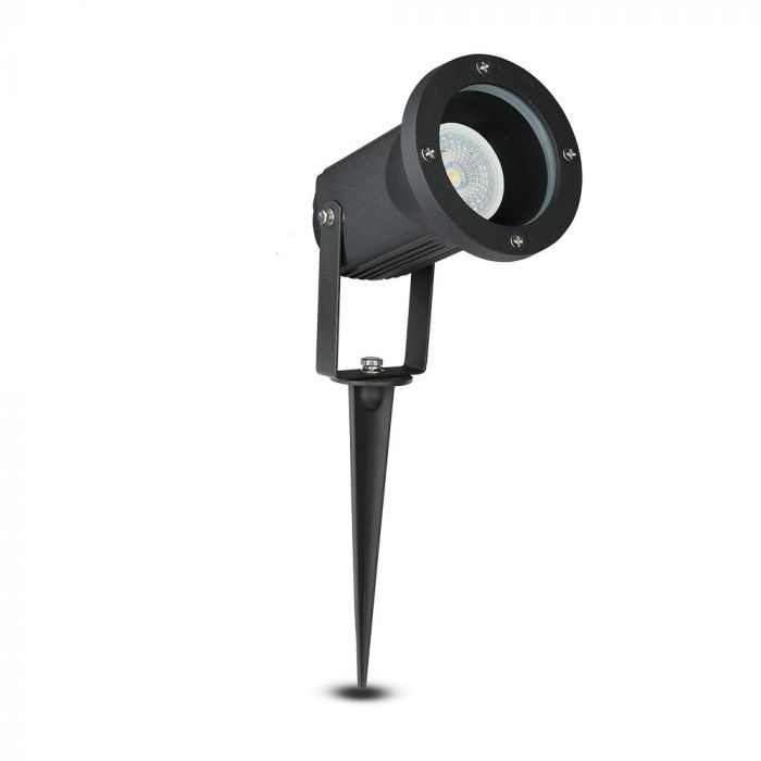 V-TAC Markmonterad ram med 1xGU10 LED-glödlampa (glödlampa ingår ej), svart, IP65