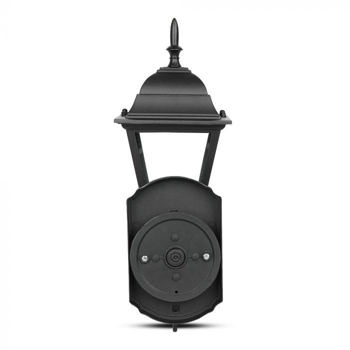 V-TAC Fasādes lampas karkass ar 1xE27 LED spuldzi (spuldze nav iekļauta), spuldze vērsta uz augšu, melns, IP44, V-TAC