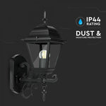 V-TAC fassaadilambi raam 1xE27 LED-pirniga (pirn ei kuulu komplekti), pirn ülespoole suunatud, must, IP44, V-TAC