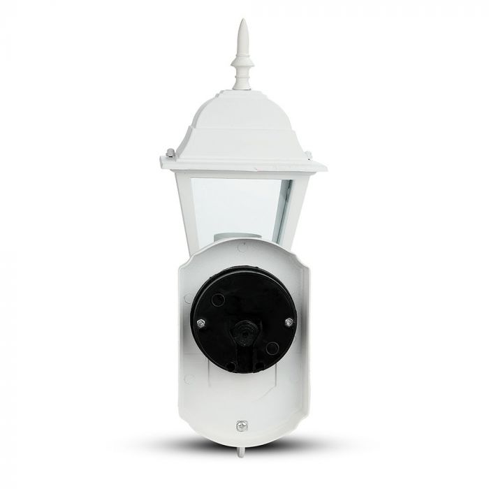 V-TAC Fasadlampram med 1xE27 LED-lampa (glödlampa ingår ej), lampan vänd uppåt, vit, IP44, V-TAC
