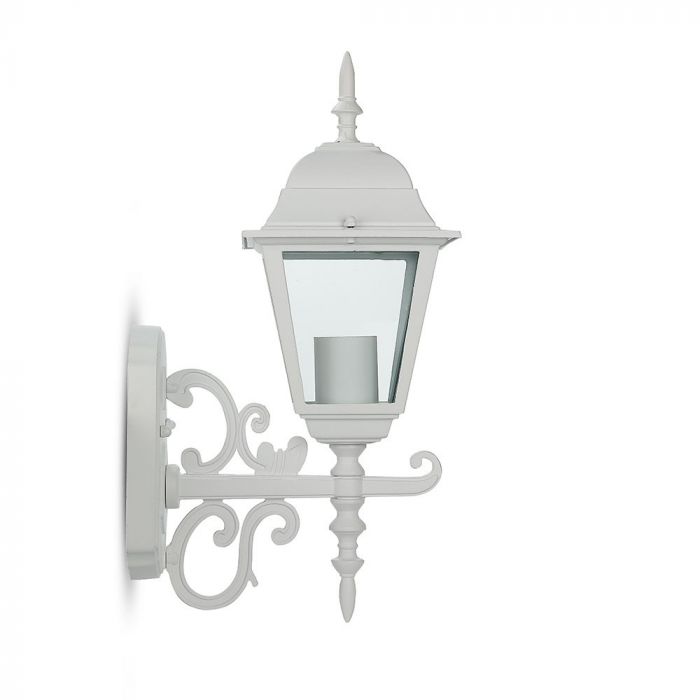 V-TAC Fasadlampram med 1xE27 LED-lampa (glödlampa ingår ej), lampan vänd uppåt, vit, IP44, V-TAC