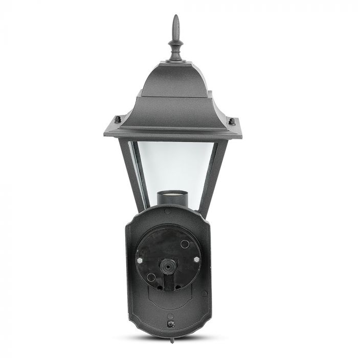 V-TAC fassaadilambi raam 1xE27 LED-pirniga (pirn ei kuulu komplekti), pirn suunaga ülespoole, must, IP44