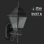 V-TAC fassaadilambi raam 1xE27 LED-pirniga (pirn ei kuulu komplekti), pirn suunaga ülespoole, must, IP44