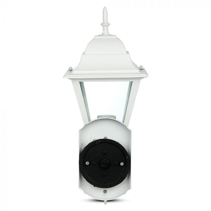 V-TAC Fasadlampram med 1xE27 LED-lampa (glödlampa ingår ej), lampan vänd uppåt, vit, IP44