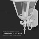 V-TAC Fasadlampram med 1xE27 LED-lampa (glödlampa ingår ej), lampan vänd uppåt, vit, IP44