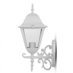 V-TAC Fasadlampram med 1xE27 LED-lampa (glödlampa ingår ej), lampan vänd uppåt, vit, IP44