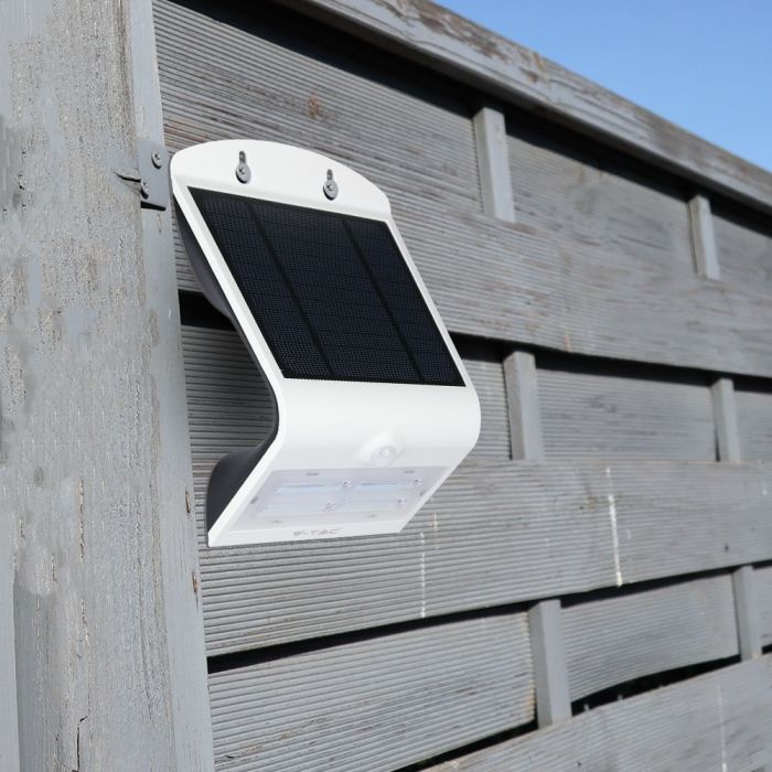 3W(500Lm) LED-solarmatur med litiumbatteri, IP65, vit, V-TAC