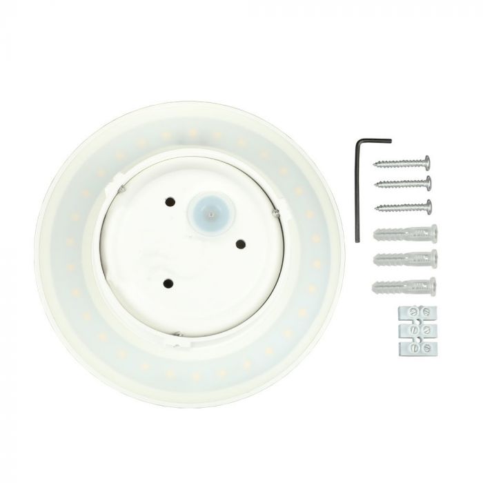 9W(990Lm) LED Fasādes gaismeklis, apaļš, IP65, alumīnija, V-TAC, silti balta gaisma 3000K