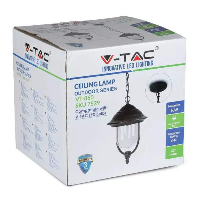 V-TAC Садовый фонарь/рамка для лампы 1xE27, подвесной, IP44/IP65/IP67
