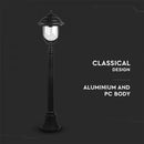 SUPERACTION_V-TAC Garden lantern/lamp frame for E27 bulb, vertical, IP44