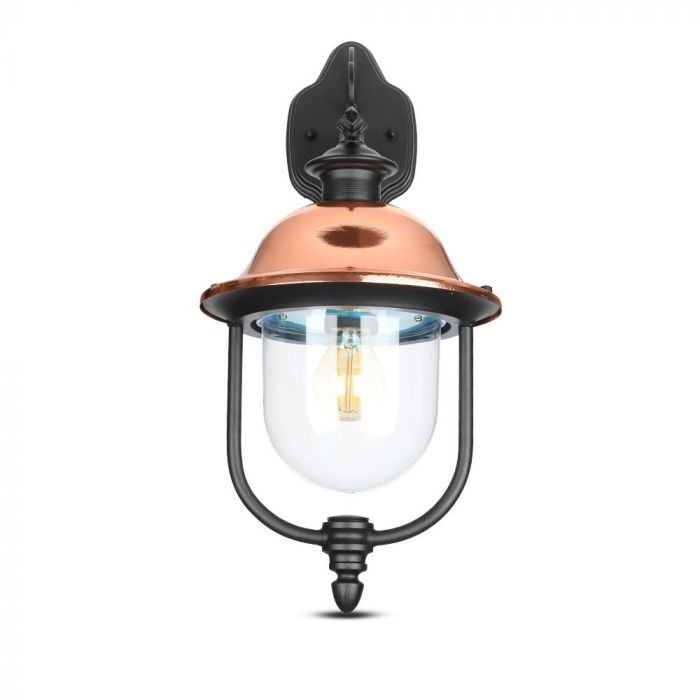 Fasādes lampas karkass E27 spuldzei, spuldze vērsta uz leju, IP44, V-TAC