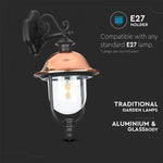 Stativ för fasadlampa för E27-glödlampa, lampan nedåt, IP44, V-TAC