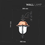 Stativ för fasadlampa för E27-glödlampa, lampan nedåt, IP44, V-TAC