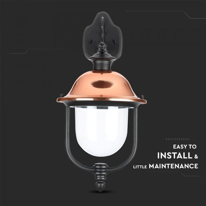 Stativ för fasadlampa för E27-glödlampa, lampan nedåt, IP44, V-TAC
