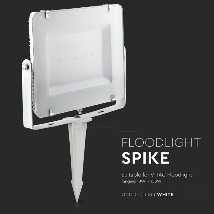 LED floodlight stand, white, Ø60x265, for ground use, V-TAC
