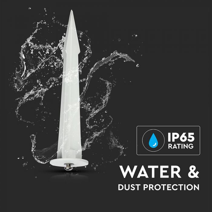 LED prožektoru statīvs, balts, Ø60x265, paredzēts lietošanai zemē, V-TAC