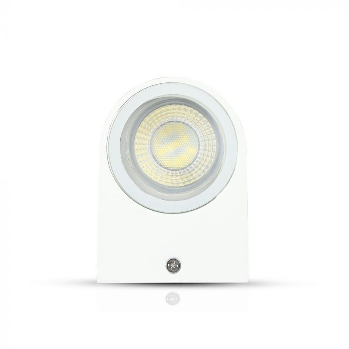 Facade lamp frame for GU10 bulb, white, 1-way, IP44, V-TAC