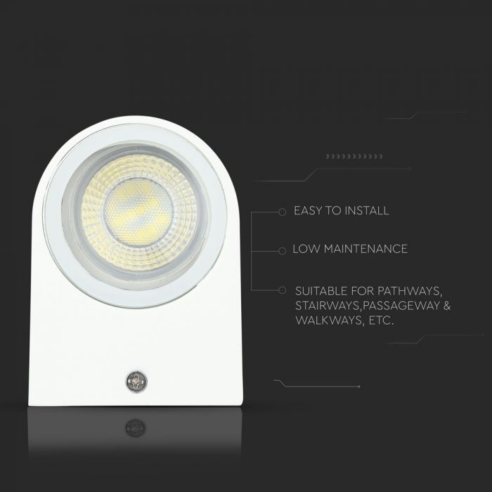 SUPERACTION_V-TAC Fasadlampram med 1xGU10 LED-lampa (glödlampa ingår ej)i, vit, IP44