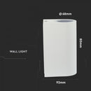 SUPERAKCIJA_V-TAC Fasādes lampas karkass ar 2xGU10 LED spuldzēm (spuldzes nav iekļautas), balts, IP44