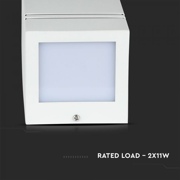 Facade lamp frame 2xGU10, two-way, stainless steel, IP44, V-TAC