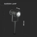 12W (720Lm) LED garden lamp, ground-mounted, aluminum body, black, V-TAC, IP65, green light
