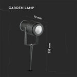 12W (720Lm) LED aialamp, pistikupesaga, alumiinium korpus, must, V-TAC, IP65, roheline tuli