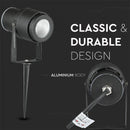 12W (720Lm) LED garden lamp, ground-mounted, aluminum body, black, V-TAC, IP65, green light