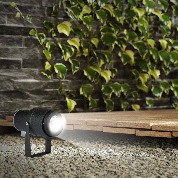 Садовый светодиодный светильник 12 Вт (720 лм), встраиваемый, алюминиевый корпус, черный, V-TAC, IP65, зеленый свет