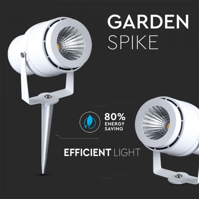 12W (720Lm) LED aialamp, pistikupesaga, alumiiniumist korpus, valge, V-TAC, IP65, roheline valgus
