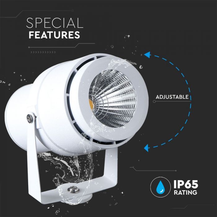 Садовый светодиодный светильник 12 Вт (720 лм), встраиваемый, алюминиевый корпус, белый, V-TAC, IP65, зеленый свет