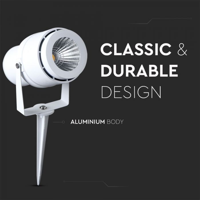 12W (720Lm) LED aialamp, pistikupesaga, alumiiniumist korpus, valge, V-TAC, IP65, roheline valgus