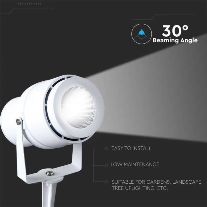 12W (720Lm) LED aialamp, pistikupesaga, alumiiniumist korpus, valge, V-TAC, IP65, roheline valgus