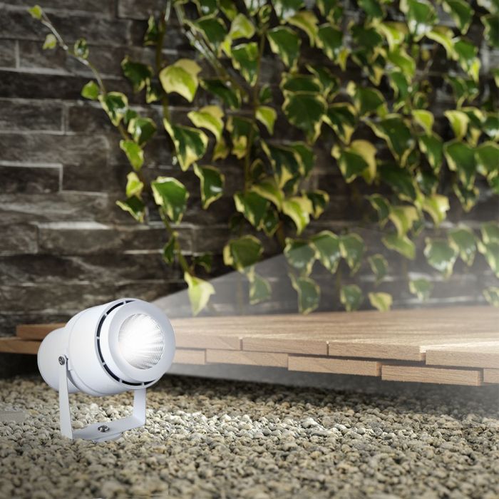 12W (720Lm) LED garden lamp, pluggable into the ground, aluminum body, white, V-TAC, IP65, green light